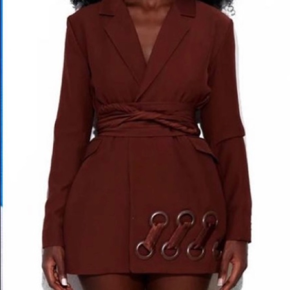 Popular woman owned- brand new chocolate blazer that can be styled many ways